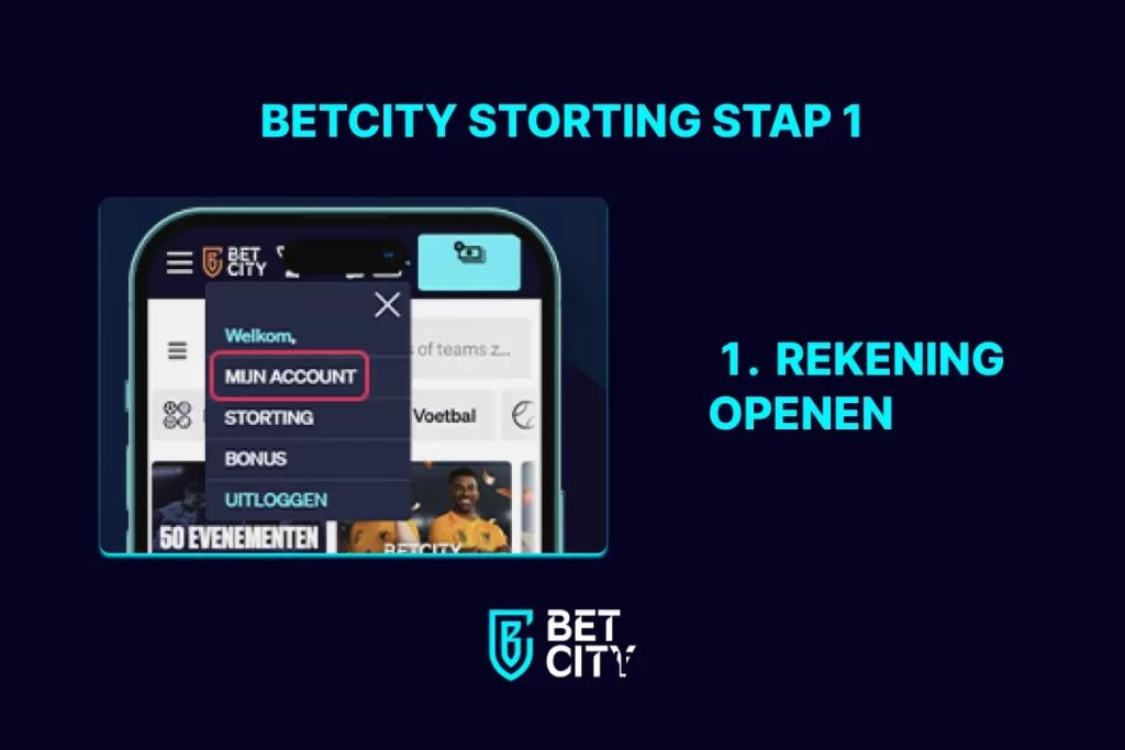 BetCity Stortingsinstructie - Eerste stap