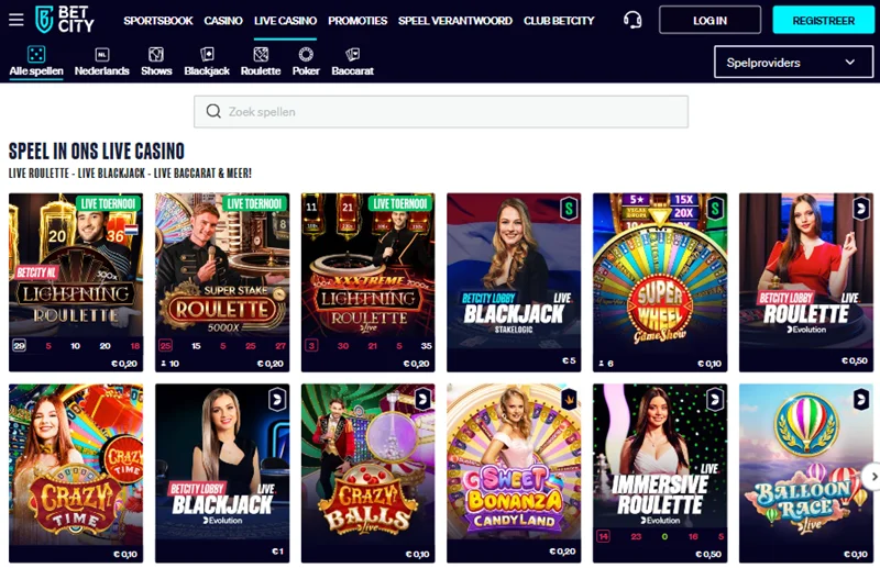 Populaire Live Games bij Bet City NL